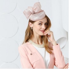 Pink  Mujer&apos;s Kentucky Derby Church Wedding Noble Dress hat linen Bowknot hat sz  eb-97991465